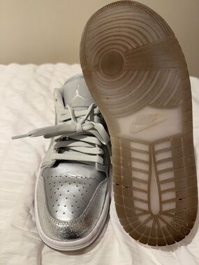 Nike Silver Metallic Low-Top Air Jordan Sneakers